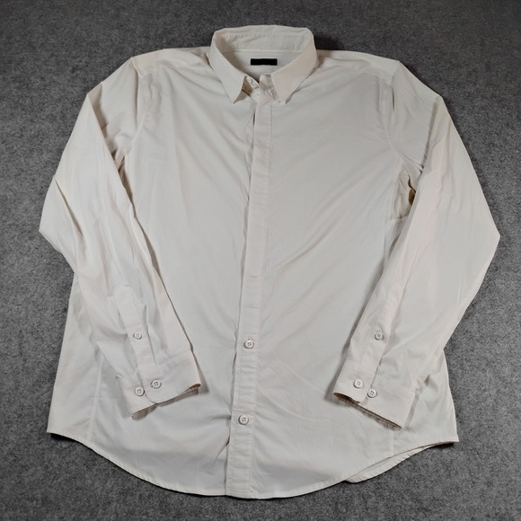 lululemon athletica Other - Lululemon Athletica Mens Performance Button Down Shirt Off White Mesh Vents XL